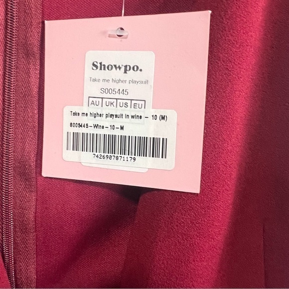 Showpo Take me higher playsult in wine, New with Tags - Picture 4 of 4